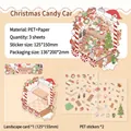 Christmas candy truck theme PET sticker set with 3D miniature scene stickers for journaling - Christmas Candy Car / 3 Sheets
