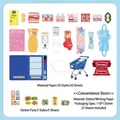 Set de 25 pegatinas Convenience Store con papel creativo japonés para scrapbooking - Tienda de Conveniencia
