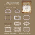 Retro border stickerpakket met 20 vellen vintage frames in karton en PET-materiaal - Tijdperk Herinneringen