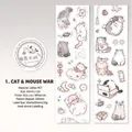 Cat and Mouse theme PET decorative tape with glitter finish for DIY crafts stickers - 1. Cat and Mouse War 50mm*2m