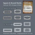 Retro vintage kaderstickers set met 20 stuks van PET- en kartonpapier voor decoratie - Vierkante En Ronde Merken