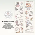 Spring Tea Party PET tape with lucky cat patterns and sand glitter finish - 4. Spring Tea Party 50mm*2m