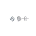 Pendientes de plata S925 con moissanita, engaste de cuatro garras y detalles de micropavé - Plateado (1 Quilate)