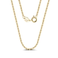 Macro shot of S925 sterling silver gold-plated O-chain with Italy hallmark and clasp detail - Shimmer O-Chain / 45cm / Gold