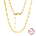 Détail du collier chaîne serpent dorée montrant le poinçon S925 ITALY et le fermoir - Argent 925 / 45+5cm / Argent S925 Plaqué Or 14K