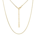 Detailed close-up of gold snake chain necklace with S925 lobster clasp and extension - 0.8mm Gold Round Snake Chain 35+5cm