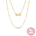 Elegante collana a catena satellitare in argento sterling S925 placcato oro 18K - 40cm Lunghezza / Oro 18K