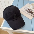 Gorra de béisbol de algodón negro con bordado de la letra C en mesa de estilo de vida - 56-58cm Ajustable / Negro