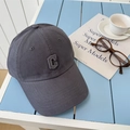 Casquette de baseball gris foncé avec patch lettre C brodé en 3D sur coton de qualité - 56-58cm Ajustable / Gris foncé