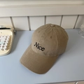 Khaki cotton baseball cap with Nice embroidery on a blue surface with typewriter - 56-58cm Adjustable / Khaki