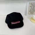 Black vintage 5-panel camper cap with Tennessee embroidery and short brim for sun protection - Adjustable / Black