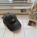 Gorra vintage de algodón gris lavado con bordado blanco en relieve y visera curvada - 56-58cm / gris oscuro