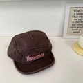 Vintage dark brown washed cotton five-panel cap with red Tennessee letter embroidery - Adjustable / Coffee
