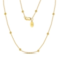 Collana minimalista in argento sterling S925 con perline dorate da 3mm - Catena satellite lucida in argento sterling 925 placcato oro 14K (40 cm, circa 2,22 g)