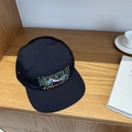 Cappellino 5-panel nero con ricamo MOUNTAIN Adventure e visiera piatta ad asciugatura rapida - 56-58CM Regolabile / Nero