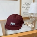 Quick-dry five-panel camp cap in burgundy with Mountain Magic Club square woven label - 56-58cm / Burgundy