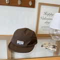 Deep brown quick-dry five-panel camp cap with mountain patch on a glass surface - 56-58cm / Coffee