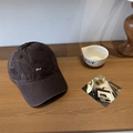 Gorra de béisbol vintage de algodón lavado en marrón café con bordado Lucy - café