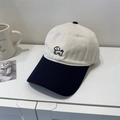 Gorra de béisbol beige y azul con bordado de cachorro en algodón lavado - 56-58cm Ajustable / Beige