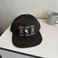 Casquette de baseball marron foncé brodée avec motif lion et cœur sur visière courbée - 56-58cm / Bleu Marine