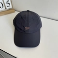 Dark grey baseball cap with pink Nice embroidery and plaid texture on white desk - 56-58cm (Adjustable) / Navy Blue