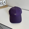 Deep purple plaid baseball cap with white Nice embroidery and minimalist grid texture - 56-58cm (Adjustable) / Purple