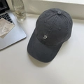 Casquette vintage gris foncé avec broderie lettre F et visière incurvée - 56-58cm Ajustable / Gris