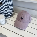 Gorra de béisbol retro en pana color lila claro con bordado Me stay magic mujer - Ajustable / Rosa