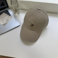 Casquette de baseball vintage kaki délavé avec broderie lettre F et bord large - 56-58cm Ajustable / Khaki