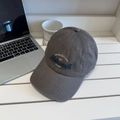 Dark grey cotton baseball cap featuring blue and white 3D embroidery and structured panels - 56-58cm Adjustable / Gray
