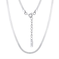 Classic S925 sterling silver flat snake chain necklace with 1.8mm blade link - 35+5CM / 3MM Flat Snake Chain / Silver