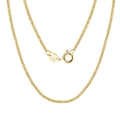 2.0mm S925 sterling silver gold-plated wheat chain necklace with lobster clasp and Italy hallmark - 1.2mm x 40cm (14K Gold Plated)