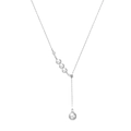Collier en Y élégant en argent s925 avec perles d'eau douce naturelles et pendentifs - Style Perle en Forme de Y Argent(GPN18)