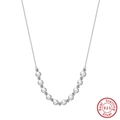 Elegante collana in argento sterling S925 con 11 perle d'acqua dolce naturali bianche - Argento 925 / Perla d'acqua dolce da 6mm / Oro bianco