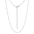 Elegant s925 sterling silver bead chain necklace with adjustable lobster clasp closure - 30mm Side Profile Beaded Necklace 2.0mm X 60cm