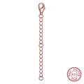 Detail of rose gold S925 sterling silver extender chain with lobster clasp and hallmark - 5.5cm / Rose Gold Plated