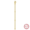 Detail of 925 sterling silver gold extension chain with lobster clasp for necklaces - 8cm / 14K Gold Plated
