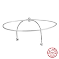 Detail der S925 Sterling Silber 1,2mm runden Schlangenkette Fußkette mit Perlen - 925er Silber / Weißgold