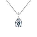 Elegant S925 sterling silver necklace featuring a pear cut zircon water drop pendant - Pear Shape Pendant Necklace / 5*8mm (1 Carat) / Silver