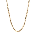 Textured oval link chain necklace in golden stainless steel with fine engravings - Oval Textured Etched Chain (STCC01-18K) / Gold