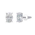 S925 sterling silver stud earrings featuring oval-cut D color VVS moissanite stones - Oval Cut Moissanite Stud Earrings / 7*9mm (2 Carat) / Silver