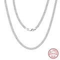 Classic S925 sterling silver Franco chain necklace featuring an Italian lobster clasp - 50CM Length / White Gold