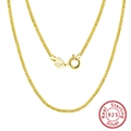 2.0mm S925 sterling silver Chopin wheat chain necklace in gold finish for women - 925 Silver / 18K Gold (40cm)