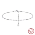 Cavigliera in argento sterling S925 con chiusura a moschettone e catena di estensione - Argento