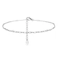 Cavigliera minimalista a graffetta in argento sterling S925 con catena regolabile - Argento