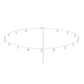 Elegante catena da vita in argento sterling S925 con ciondoli tondi in zircone - Placcato Platino (2.89g)