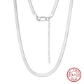 Dettaglio catena serpente piatta in argento sterling S925 con chiusura a moschettone - Argento (SC81-P-14+2)