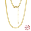 Dettaglio catena a spina di pesce in argento S925 dorato con chiusura a moschettone - Oro (SC81-14k-14+2)
