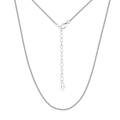 S925 sterling silver Chopin chain necklace with lobster clasp and adjustable extension - 35.5+5cm / Silver (Platinum Plated)