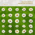 Lot de 25 autocollants marguerites blanches pour scrapbooking DIY avec motif floral 30 mm - Fleur de Bonheur